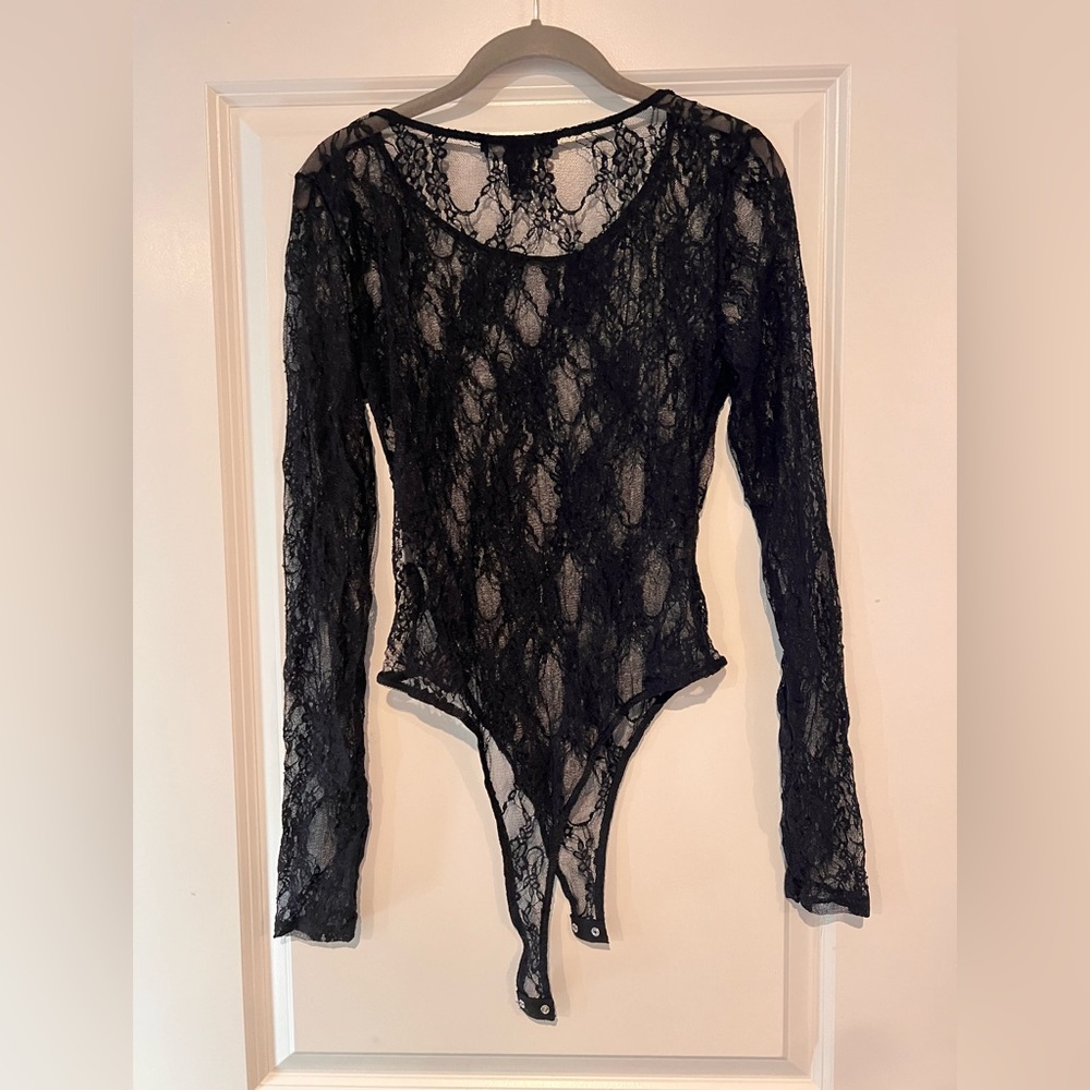 Forever 21 Sheer Lace Bodysuit
